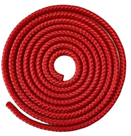 Milageto Cuerda de Gimnasia rítmica Profesional, Ligera y práctica, Accesorios de Gimnasia portátiles, Longitud de 3 m, Cuerda de Entrenamiento de Artes, Rojo
