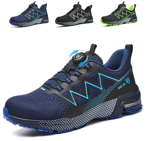 Zapatos de Seguridad para Hombre Mujer Ligero Transpirable Zapatillas Trabajo con Punta de Acero Antideslizante Comodo Calzado de Seguridad