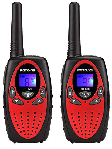 Retevis RT628 Walkie Talkie Kinder, Kinder Spielzeug mit Taschenlampe, Walkie Talkie Kinder ab 4-12 jahre für Camping, Kinder Spiele, Familienspiel, Abenteuer(1 Paar, Rot)