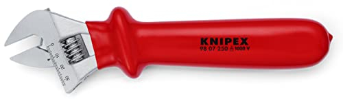 KNIPEX Rollgabelschlüssel verchromt tauchisoliert 260 mm, 98 07 250