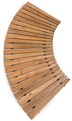Plow & Hearth 52128 Roll Out Wooden Curved Garden Pathway, 4 feet, Natural Cedar