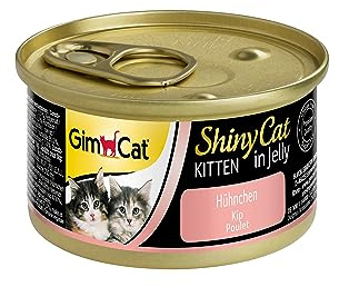 GimCat ShinyCat Kitten in Jelly Hühnchen - Nassfutter mit Fleisch und Taurin für junge Kätzchen - 24 Dosen (24 x 70 g)