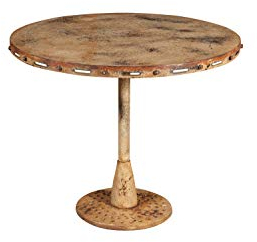 Biscottini - Balkon- und Gartentisch 90 x 90 x 77 cm - Gartentisch aus Schmiedeeisen - Runder Gartentisch - Antiker Balkontisch