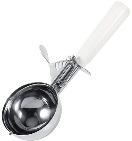 Nikou Eisportionierer, Praktischer Eisportionierer aus Edelstahl mit Kunststoffgriff, Eislöffel Fruchteis Schaufellöffel Küchenwerkzeug für Eiskugeln, Kartoffelpüree (Farbe : Weiß-8cm)