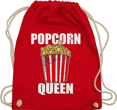 Shirtracer Turnbeutel Rucksack - Karneval & Fasching - Taschen - Popcorn Queen I Knallmais I Puffmais I Popcorn Liebhaber I Pop Corn - Unisize - Rot - tasche karnevalsbeutel faschings popkorn beutel
