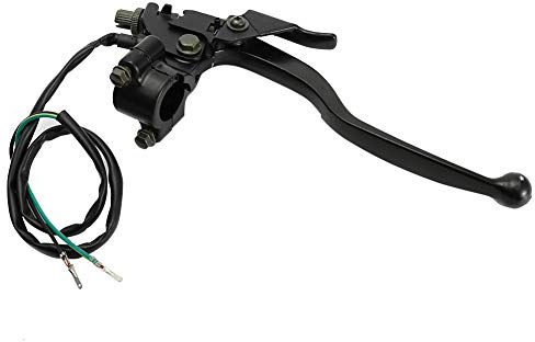Qiilu Levier de frein de stationnement de poignée de 7/8 , levier d'embrayage de guidon de frein avant de moto en aluminium avec perche pour Atv Quad