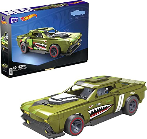 MEGA Costruisci Hot Wheels Muscolo Bound, Auto da Costruire, 622 pezzi, Gioco di Mattoni da Costruzione, Giocattolo da collezione per Bambini dai 10 Anni HHL99 Scala 1:18