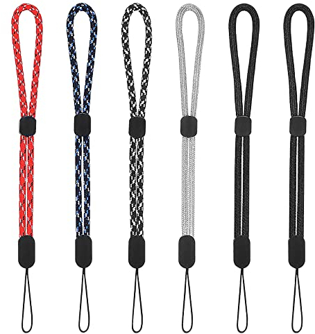 Lanyard Dragonne Poignet 6 Pièces Clef Bracelet Lanière Dragonne Réglable en Nylon pour Téléphones Portables Go Pro Porte-Clés Usb Couleur Assortie