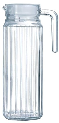 JAMES Fridge Door Jug with Lid for Water Fruit Juices Liquors Store | 1.2 Litre Capacity Transparent Glass Pitcher | Ease in Pouring | for Cold Water, Iced Tea and Juice Drink (1.2 L)