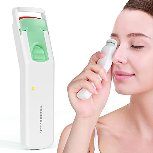 TOUCHBeauty Rizador eléctrico de pestañas, rizador de pestañas térmico con almohadillas de calefacción inteligentes de silicona, herramientas de peinado de pestañas naturales de calentamiento rápido