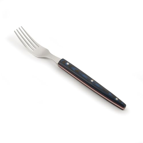Arcos Serie The Origin - Tenedor de Mesa - Acero Inoxidable 18/10 - Tamaño de 220 mm - Mango Micarta Azul