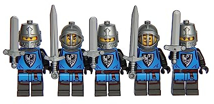 LEGO Ritter - Minifigure cavaliere di leone (5 cavalieri di falco (grigio), multicolore