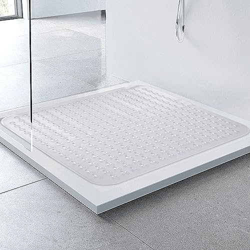 Duschmatte rutschfest 80x80, Duschmatte, rutschfest Duscheinlage mit Saugnäpfen, Antirutschmatte Dusche, PVC Shower Mat Non Slip