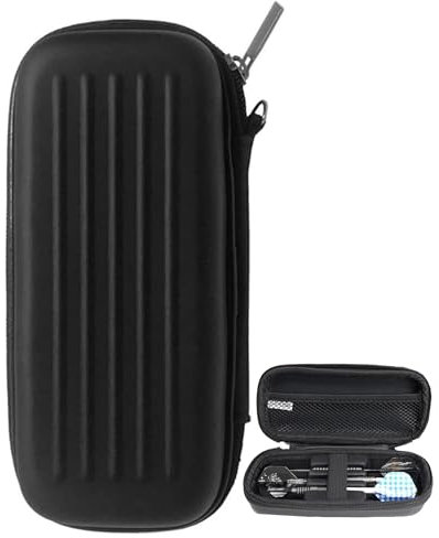Dart Tasche Schwarze Darttasche mit Sicherem Haltesystem Ultimativer Schutz für 3 Steeldarts Oder Softdarts Hard-Case mit Taschen für Dart Flüge und Eine Große Anzahl Von Dart Zubehör Verwendet Werden