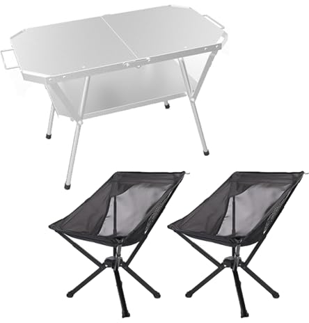 Campingtisch-Set mit 2 Stühlen, Faltbarer tragbarer Tisch aus Edelstahl, Klappstühle aus Oxford-Stoff, Verwendung im Innen- und Außenbereich für Grilltisch, Picknicktisch, Gartenpartys