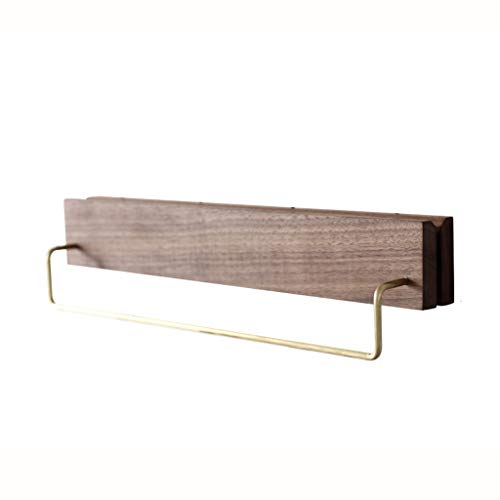 2-in-1-Küchenmesserblock, Messerhalterregal für die Wand, Hängeregal aus schwarzem Walnussholz, Messerregal, Handtuchhalter, Messerhalter (Farbe: A)