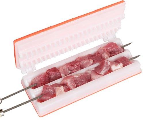 Pincho de carne para barbacoa, caja de brochetas de carne,Caja de brochetas de carne para fiestas - Gadget de barbacoa portátil, caja de fabricación de brochetas de carne, amelio