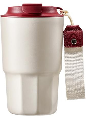 SLOSH Taza de Café Termo Cafe para Llevar Desayuno Acero Inoxidable Reutilizables Vaso Termico Cafe para Coche Café Frío Caliente (Rojo, 480ml)