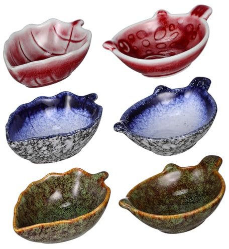 OFFSCH Ciotole Per Condimenti in Stile Giapponese 6 Pezzi Piatti Per Salse in Ceramica Set Di Ciotole Per Salse Per Buongustai