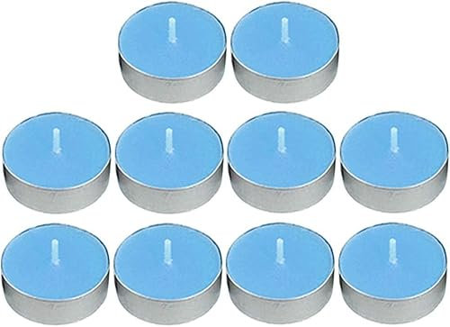 20 velas, velas de té, velas perfumadas, larga duración de 2 horas de combustión, para el hogar (azul)
