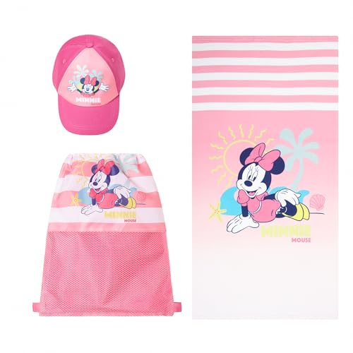 Ellepi Minnie und Micky Maus Set Strandtuch Hut Rucksack Disney (Minnie)