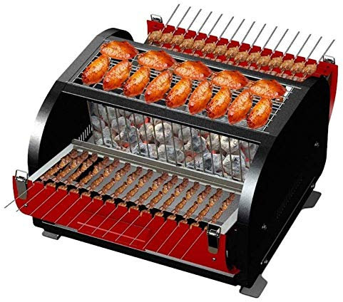 Barbecue d'extérieur en Acier Inoxydable sans fumée, Petite Taille, Grande capacité, étagère de Pique-Nique Portable Stable et 40 cm × 26,4 cm × 38 cm