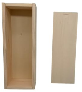 KF-Holz Scatola per candele battesimali con coperchio scorrevole in legno di abete rosso, ideale come scatola per candele, scatola dei ricordi, scatola regalo o per fai da te, naturale