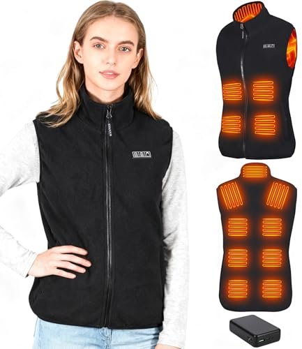 GuKKK Chaleco Calefactable, 20000mAh Chaleco con Calefacción Eléctrica USB para Mujeres Hombres, Carga Chaqueta Calefactora 13 Zonas de Calentamiento, Chaleco Térmico Ajustable con 3 Temperatura (M)