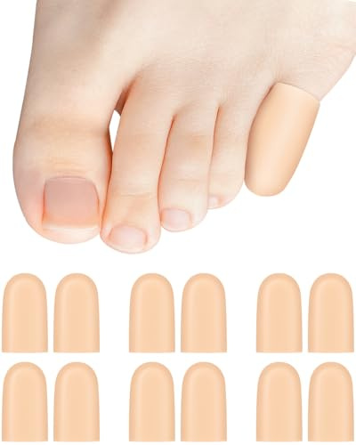 PGRODE 12er-Pack Silikon-Zehenkappen für den kleinen Zeh für Frauen und Männer, kleine Gel-Polster für den kleinen Zeh zur Schmerzlinderung, bei Ballenzehen, Zehennagelverlust, Hühneraugen (S)