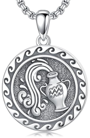 enjoylifecreative 12 Zodiac Sign Necklaces 925 Sterling Silver Constellations Pendant Chain Horoscope Astrology Jewellery Gifts for Men Women