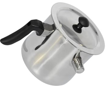 BEALIFE Olla para baño maría para derretir Cera. Mango Resistente al Calor. Construcción de Acero Antiadherente. Fácil de Limpiar. Jarra para baño maría, Plata, 20x17CM 2.5L