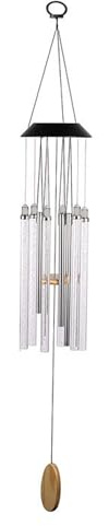 DAGLLGEW Carillons éoliens solaires pour l'extérieur, carillons éoliens Lumineux à Couleur Changeante avec 6 Tubes LED imperméables à l'extérieur pour Jardin, Patio, Cour, Porche, Carillon s