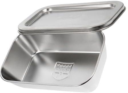 CALLARON Caja para Resistente a Altas de Acero Inoxidable 304 con Tapa Plateada, Diseño y Delicado para Cocina y Almacenamiento Hogar