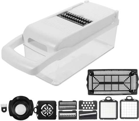 Cortador de Verduras Multifuncional Blanco, Juego 1, Abs y Acero 420