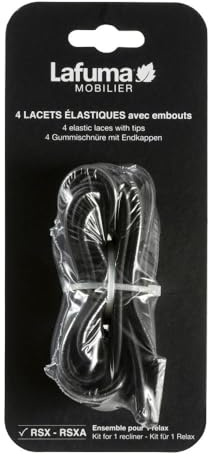 Lafuma Mobilier Lacets élastiques avec Embouts pour RSX/RSXA, Kit de 4 Lacets, Couleur: Noir, LFM2322-0247