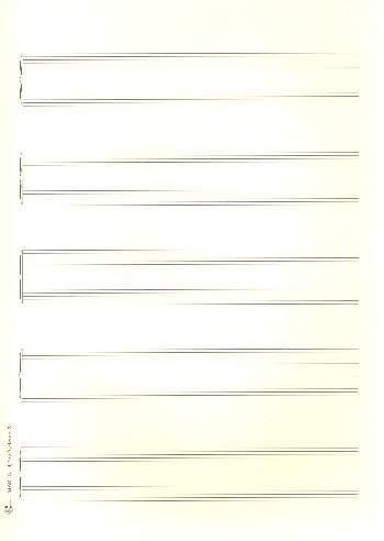 Notenpapier DIN A4 hoch 5x2 Systeme 21x29,7 cm Klavier-Solo (5 Bögen)