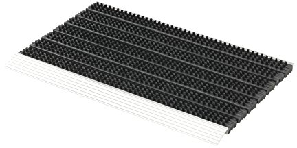 Astra Fußmatte außen Super Brush - Türmatte aus Aluminium - Alu Schmutzfangmatte innen - extrem strapazierfähig - rutschfest - nachhaltig - 45x75cm, schwarz