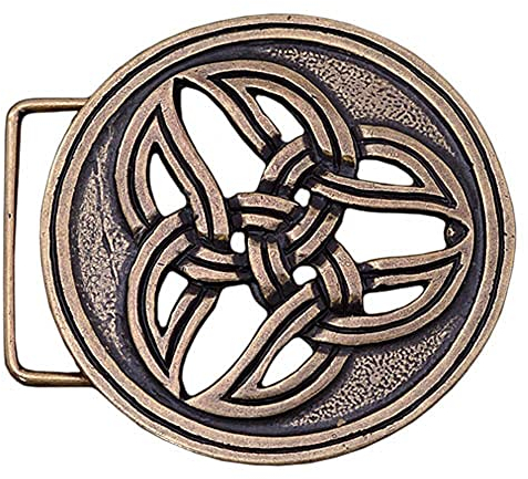 Battle-Merchant Gürtelschnalle - Keltische Dreifalt LARP Gürtelschließe Wikinger Mittelalter Silber oder Bronze (Bronze)