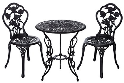 Birendy Di alta qualità aufwendig gearbeitetes Bistro Tovaglietta, 15240/C1 547 Stabile Set di mobili da giardino, balcone set, set Bistro, rivestito in alluminio pressofuso,