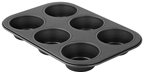 Zenker Bandeja Magdalenas 6 Cavidades 28X19Cm, acero con revestimiento antiadherente Ilag, color negro, 1 ud.