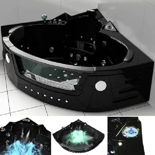 BagnoItalia Vasca idromassaggio angolare 150x150 colore nero 20 getti cromoterapia con rubinetteria inclusa I