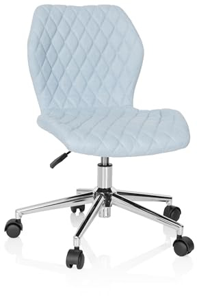 hjh OFFICE 670955 Kinder- und Jugendstuhl Joy II Stoff Hellblau Schreibtischsessel mit Rollen, mitwachsend