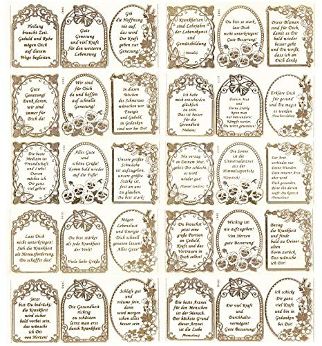 Ideen mit Herz Gravur-Sticker, transparent/gold, 10 Bogen à 10 x 23 cm | Goldene Aufkleber zum Basteln & Dekorieren | Geburtstag, Weihnachten, Rente & mehr (30 Herzliche Glückwünsche)