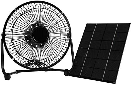 Ventilador de panel solar, USB 8inch 5.2W 6V Ventilador de enfriamiento de hierro + Panel solar para viajes al aire libre, accesorios solares al aire libre