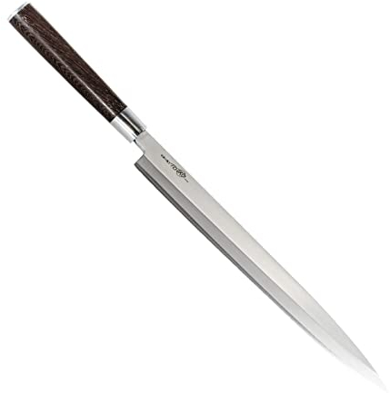 Totiko Coltello da Cucina Professionale Giapponese, Coltello Professionale in Acciaio, Lama da 30cm, Sashimi Yanagiba, Manico in Legno Trattato, Coltello da Pesce - Sakai Japan Knives