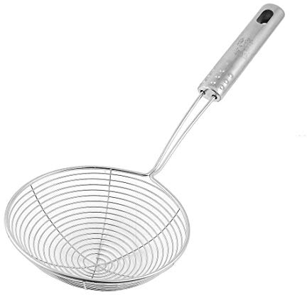 AKORD Kitchen Cookware 4.6 Dia Net Colander Mesh Ladle, Stainless Steel, Silver, 30.7 x 12.1 x 12.1 cm