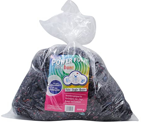 POWER FÜLL | 5kg Graue Füllwatte | Stabile Füllwatte für Kissen, Sitz- u. Yogamatten | Stopfmaterial mit Füllkraft | Bastelwatte (5)