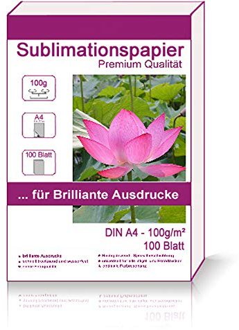 100 fogli di carta per sublimazione, formato A4, 100 g/m², per magliette a T