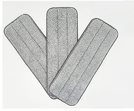 ANCLLO Housse de Nettoyage Remplacement, Lot de 3 serpillères de rechange en microfibre lavables et réutilisables/Nettoyeur Vapeur, pour serpillère sur sols secs ou mouillés/Balai/Plat