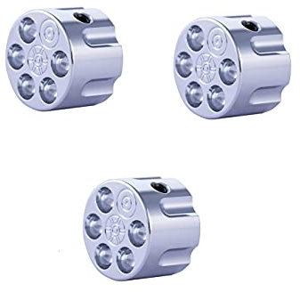 guyker 3Pcs Guitar Potentiometer Control Knobs for 6mm(0.24”) Dia. Shaft Pots - Knurled Volume and Audio Switch Knob Replacement for Electric Guitar or Precision Bass - Brass, CNC Machined (Chrome)